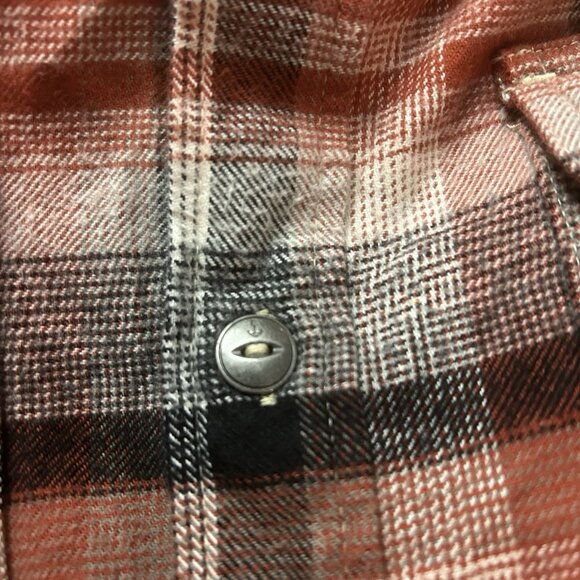 Iron and Resin Red Soda L Brushed Cotton Flannel 2 Pocket Shirt Plaid Button Up - Picture 12 of 12